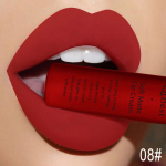 QIBEST matinis skystas lūpų blizgis lūpų dažai, atsparūs vandeniui, ilgai i&scaron;liekantys Velvet Nude Red lūpų blizgesys, juodos spalvos lūpų blizgis 7 g