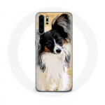 Coque pour Huawei P30 &Eacute;pagneul japonais Noir et Blanc Race de chiens