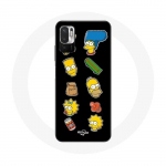 Coque pour Xiaomi Poco M3 Pro Les Simpson autocollants fond noir