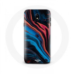 Coque pour Samsung Galaxy S5 Texture abstraite bleu noir rouge