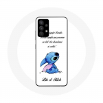 Coque pour Samsung Galaxy A13 5G Lilo et Stitch Ohana Citation Blanc