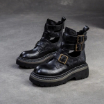 Johnature Natūralios odos storu padu romėni&scaron;ki Gladiator sandalai Universalūs moteri&scaron;ki batai 35