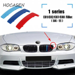 3 vnt. Automobilio 3D M stiliaus priekinių grotelių dangtelio apdailos juostelės buferiui Lipdukai Dangtelis BMW E81 E82 E87 E88 1 serijai 2004-2011 Fillet 2004-2011