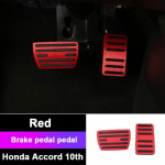 Aliuminio lydinio automobilio akceleratoriaus, degalų, stabdžio, sankabos, kojų atramos pedalų dangteliai Honda Accord X 10th 2018 2022 priedai raudona