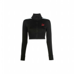 Puma Logotipu i&scaron;siuvinėtas apkarpytas &scaron;varkas Moteri&scaron;kos striukės juodos 536628-01 L