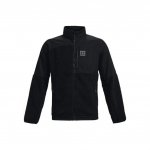 Under Armour logotipų ra&scaron;to laisvo kirpimo &scaron;erpos užtraukiama striukė vyri&scaron;ka striukė juoda 1366091-001 M black