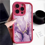 Skirta iPhone 16 15 14 Pro Max 13 Pro 12 Mini 11 XR XS smūgiams atsparus marmurinis ra&scaron;tas matinis TPU mink&scaron;tas dangtelis iPhone 11 Pro Max violetinė