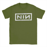 NIN Retro Logotipas Nine Inch Nails Mar&scaron;kinėliai Unisex Mada Medvilniniai Mar&scaron;kinėliai Apvalia I&scaron;kirpte Trumpomis Rankovėmis Mar&scaron;kinėliai Dovana Drabužiai 4XL