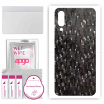 apgo Protective Skin Sticker for the back compatible with Xiaomi Mi 9 Explorer, Wrap Film, Foil, Vinyl - Pattern Carbon Black Pixel