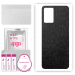 apgo Protective Skin Sticker for the back compatible with ZTE Blade V30, Wrap Film, Foil, Vinyl - Pattern Black Honeycomb