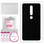 apgo Protective Skin Sticker for the back compatible with Nokia 6.1, Wrap Film, Foil, Vinyl - Pattern Matte Black
