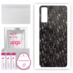 apgo Protective Skin Sticker for the back compatible with Huawei Enjoy 20 Pro, Wrap Film, Foil, Vinyl - Pattern Carbon Black Pixel