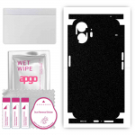 apgo Protective Skin Sticker for the back+sides compatible with Nothing Phone 2, Full Wrap Film, Foil, Vinyl - Pattern Matte Black