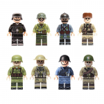 Kariniai II pasaulinio karo armijos kareiviai minifigūrėlės i&scaron; skirtingų &scaron;alių statybinių kaladėlių kaladėlės Kalėdų gimtadienio dovana berniukams vaikams No Box