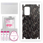 apgo Protective Skin Sticker for the back+sides compatible with Samsung Galaxy A23, Full Wrap Film, Foil, Vinyl - Pattern Carbon Black Pixel