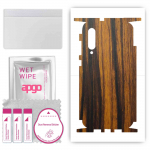 apgo Protective Skin Sticker for the back+sides compatible with Xiaomi Mi 9 Pro, Full Wrap Film, Foil, Vinyl - Pattern Tigerwood