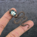 Natural Mosaic Jasper Gemstone Copper Wire Wrap Gift Jewelry Pendant 2.64 f5z25