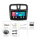 Automobilinis daugialypės terpės grotuvas, skirtas Renault Logan Sandero 2014&ndash;2019 2 Din Android Carplay automobilio stereo WIFI GPS navigacijos galvutės blokas 1+32CP