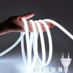 220V COB LED juostinė lemputė EU maitinimo ki&scaron;tukas IP67 sagties fiksacija LED juostinė lempa Lanksti COB linijinė &scaron;viesos juosta 3000K 4000K 6000K 1-21m 17M