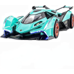 1/32 Žaisliniai automobiliai Lambo V12 Lenktynių automobilių žaislai Modelis Lietaus i&scaron;traukiamas modelis su garsu ir lengva žaisline transporto priemone, skirta 3 metų ir vyresnių berniukų festivalio dovanų automobiliui 1/32-Size:15.3*7.2*3.4cm mėlyna