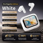 Belaidės ausinės, jutiklinis ekranas Bluetooth 5.4 ANC+ENC spalvotas ekranas, triuk&scaron;mo mažinimas, belaidės ausinės HiFI stereofoninės garso ausinės LX-10 balta