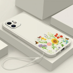 N75 Drugeliai gėlės su rai&scaron;teliu Silikoniniai tiesaus kra&scaron;to telefono dėklai iPhone 15 Pro Max Samsung A54 A14 S23 S24 Ultra S20 FE Smūgiams atsparus dėklas for iPhone 15 Plus