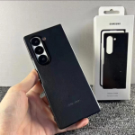 Samsung Galaxy Z Fold6 Z Fold 6 Kindsuit dėklas Mink&scaron;tas &scaron;ilko prisilietimo apsauginis odinis dangtelis Black