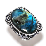 Labradorite Gemstone Handmade 925 Sterling Silver Gift Jewelry Ring Size 10 f2q24