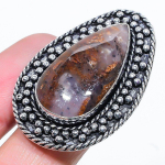Natural Boulder Opal Gemstone Handmade 925 Sterling Silver Ring Size 9 d1v52