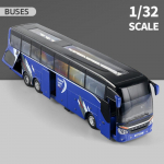 1/32 Elektrinis turistinis žaislinis autobusas, lydinio automobilių modelis, liejinių modeliavimas, metalinis žaislinis verslo autobuso modelis, garsas ir &scaron;viesa, dovana vaikams
