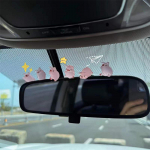 6 vnt / rinkinys automobilio centrinės konsolės dervos Noctilucent kiaulės lėlės ornamentas automobilio galinio vaizdo veidrodžio apdailai dviračio automobilio salono priedai 6pcs/Set