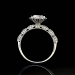 Deimantiniai žiedai Padengti baltu auksu S925 Sterlingų Sidabro Vestuviniai Žiedai 1ct(6,5 mm) Moissanite Moteri&scaron;ki prabangūs smulkūs papuo&scaron;alai