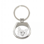 Chihuahua short-haired, Chihuahua smooth I - keychain with a dog, keychain with a print, personalized pendant from the Art-Dog brand sidabras