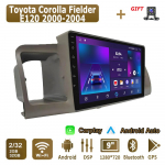 Android Carplay automobilio radijas, skirtas Toyota Corolla Fielder E120 2000-2004 Multimedijos grotuvo galvos blokas Stereo GPS navigacija BT WIFI 2+32GB 2+32GB