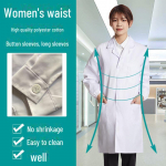 &bdquo;Pastorintas baltas paltas: Unisex laboratorijos/gydytojų/maisto/darbo apsaugos paltas ilgomis rankovėmis XXL/180 balta