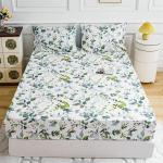 Gėlių spauda Deep Pocket Queen King patalynė - 3 PC Mink&scaron;ti mikropluo&scaron;to karalienės paklodės Deep Pocket Blukimui atsparūs patalynės užvalkalai ir pagalvių užvalkalai 160x200+25cm+2 pillowases