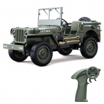 Nuotolinio valdymo automobilis, 2,4 GHz 4WD visureigė vik&scaron;rinė transporto priemonė su &scaron;viesomis, 1:10 Elektrinė visureigė -1 armijos žalia spalva