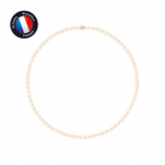 Collier - Perlinea - Perle de Culture d'Eau Douce AAA+ - 5-6 mm - Rose Naturel - Or Jaune 9 Cts