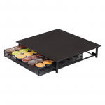 Kapsulinė kavos laikymo lentynėlė I&scaron;traukiamas kavos virimo aparato stovas su stalčiumi arbatos mai&scaron;elio laikymo dėžutė virtuvės laikymo lentynos pilka spalva