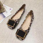 Pavasaris Vasara Leopardiniai Batai Moteri&scaron;ki Plok&scaron;čiapadžiai Eleganti&scaron;ki Ponios Vienspalviai &Scaron;iuolaikiniai Batai Mink&scaron;ti Didelio Dydžio 41 38 pilka