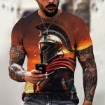 &bdquo;Sparta Graphic Tee&ldquo; vyri&scaron;ki mar&scaron;kinėliai vyrams Drabužiai, dideli mar&scaron;kinėliai, vyri&scaron;ki mar&scaron;kinėliai, 3D spausdinimas, vasaros vir&scaron;utiniai drabužiai, kasdieniai trumpomis rankovėmis gatvėje M