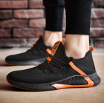 Madingi nauji rudens austi vyri&scaron;ki batai, kvėpuojantys sportiniai bateliai, atsparūs dilimui, laisvalaikio bėgimo tinkliniai bateliai H178 6.5 oranžinė