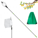 1.6/2M Vaisių rinkimo įrankis Nerūdijančio plieno Reguliuojamas Neslystantis Vaisių rinktuvas su laikymo krep&scaron;iu Sodui Didelio auk&scaron;čio rinktuvas 1.6M