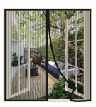 Magnetinio ekrano durų uždarymo tinklelio ekrano magnetai Užuolaidos Dryžuotos magnetinės nuo uodų apsaugotos ekrano lango magnetinės siurbimo užuolaidos 100 x 120cm juoda