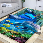 3D Auksinės Žuvelės Grindų Kilimėliai Su Žuvų Ra&scaron;tu Kilimai Kilimas Svetainei Miegamajam Zonos Kilimas Virtuvės Kilimėliai Namų Dekoras 80*120cm
