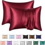 2 vnt satino pagalvių užvalkalai, mink&scaron;ta ir lygi tekstūra, satininiai vienspalviai voko pagalvių užvalkalai, mažinantys plaukų slinkimą ir apsaugoti nuo rauk&scaron;lių 51*66cm