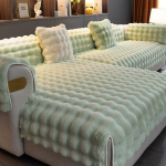 Žieminės sofos sėdynių užvalkalai sofoms Funda Sofa Vietos Užvalkalai Sofoms Vietos Pliu&scaron;inis L formos sofos užvalkalas namų kėdės kilimėlis mėlynas rank&scaron;luostis 90x90