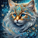 5D &bdquo;Pasidaryk pats&ldquo; pilnas apvalus deimantinis tapybos rinkinys &bdquo;Gem Cat&ldquo; namų dekoravimui Menas Rankdarbiai 30x30cm