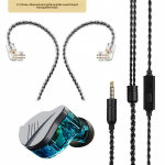 Kablio formos ausinės, triuk&scaron;mą slopinančios, į ausis įdedamos, didelio garso stebėjimo ausinės, dvigubo veikimo kilpinės, galingo boso, laidinės ausinės 3.5mm mėlyna