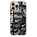 Dėklas - Nike - Iphone 16 Pro Max - Juodas ir baltas - Mink&scaron;tas - Grafiti balta